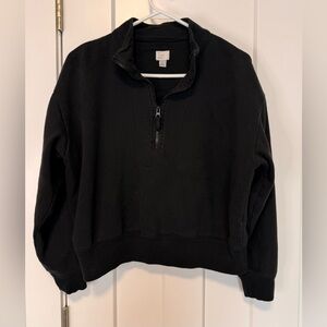 A New Day Black Half-Zip Pullover Cropped Size Large
